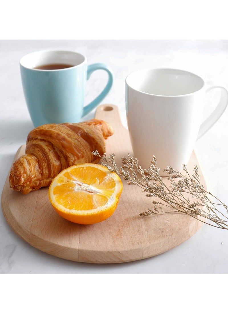 12 oz Ceramic Coffee Mugs, Large White Ceramic Mugs with Large Handle for Coffee, Tea (6pcs)