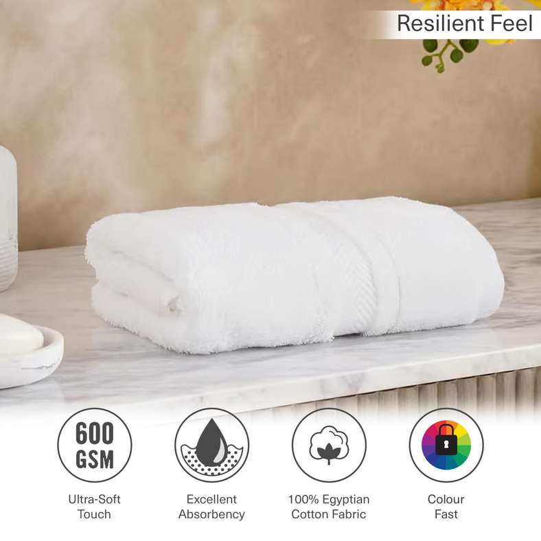 Pan Home Luxury Cotton Hand Towel 50x90cm - White - Image 5
