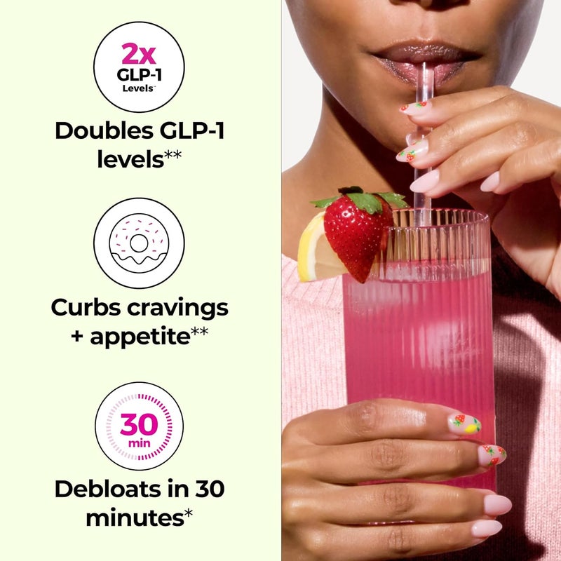 HUM Flatter Me Fiber GLP1 Booster  Fiber Supplement for Women  Men Prebiotics  Enzymes for Weight Support Reduce Bloating Double GLP1 Levels Digestive  Gut Health 10 Servings - Image 2