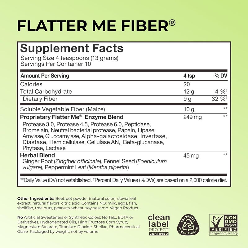 HUM Flatter Me Fiber GLP1 Booster  Fiber Supplement for Women  Men Prebiotics  Enzymes for Weight Support Reduce Bloating Double GLP1 Levels Digestive  Gut Health 10 Servings - Image 3