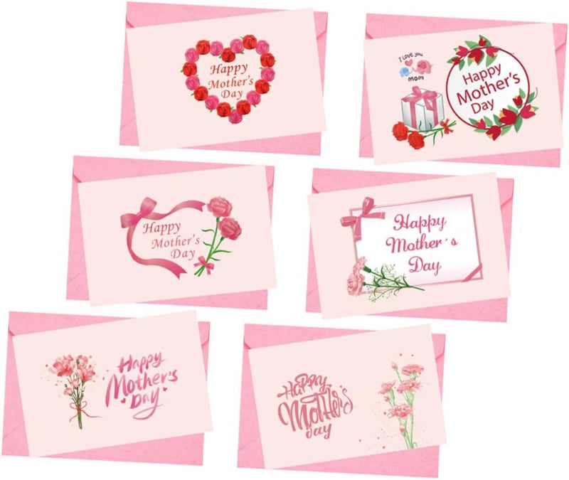 Versatile Mother's Day Cards 6 Pack Small Thank You Cards for Birthday Greeting - Image 1
