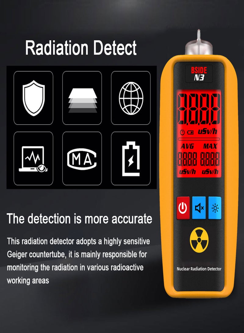 BSIDE N3 Nuclear Radiation Detector High Precision Aquatic Products Nuclear Wastewater Detector Industrial Marble Ray Detector Household Multifunctional Radioactive Geiger Counter - Image 2