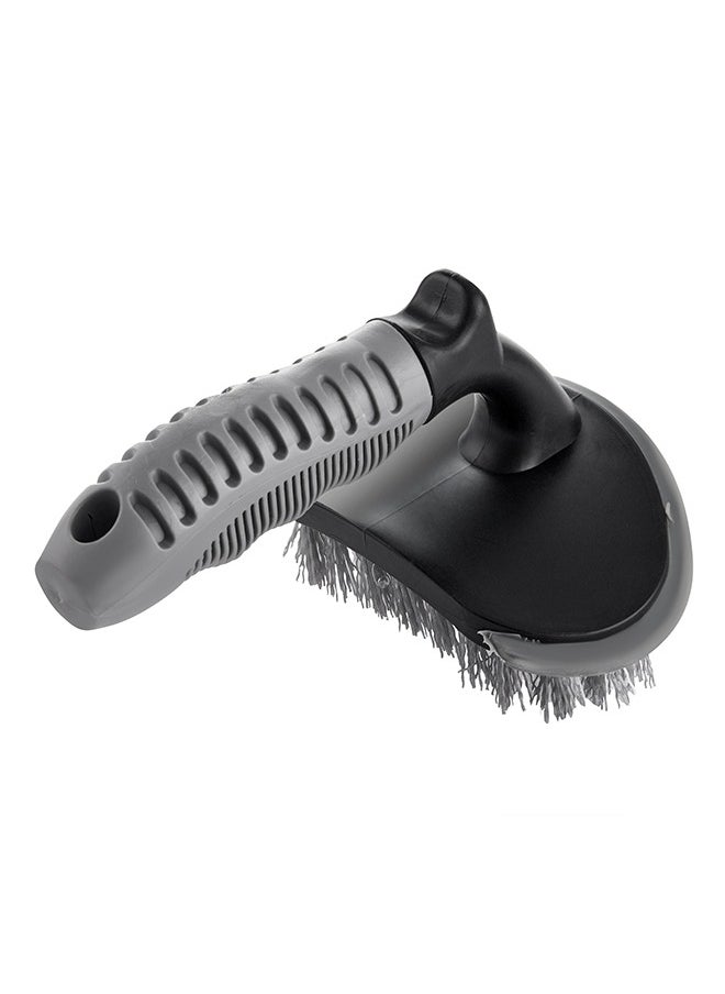 LAWAZIM - Car Cleaning Brush -Grey- Heavy-Duty Tire Brush with Stiff Bristles and Textured Grip for Automotive Detailing, Tire and Wheel Cleaning -Ideal for Cars, Trucks, SUVs, Motorcycles, and Bicycles - Image 1