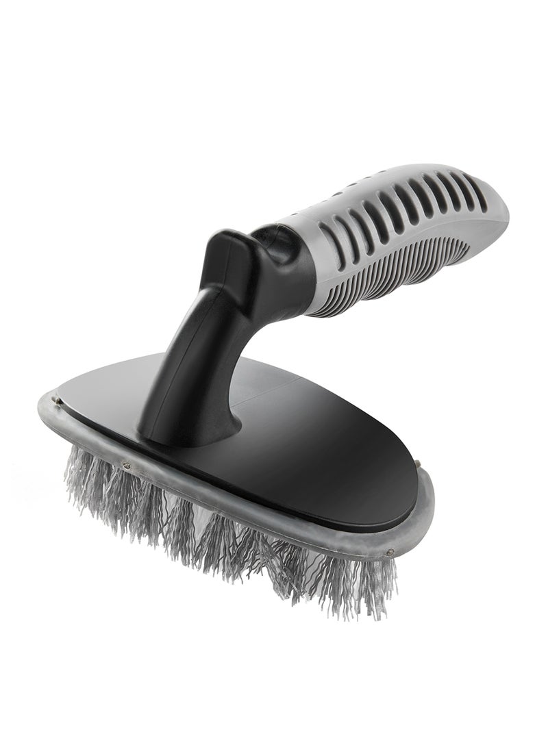 LAWAZIM Car Cleaning Brush -Grey- Heavy-Duty Tire Brush with Stiff Bristles and Textured Grip for Automotive Detailing, Tire and Wheel Cleaning -Ideal for Cars, Trucks, SUVs, Motorcycles, and Bicycles - Image 1
