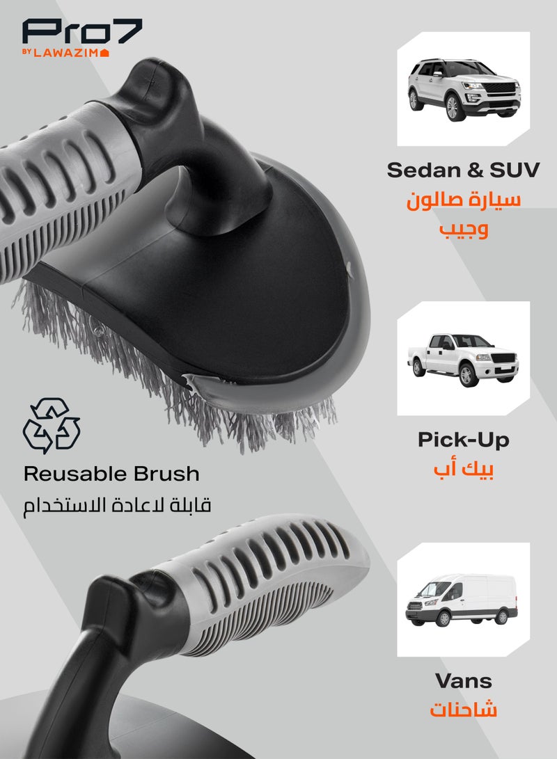 LAWAZIM Car Cleaning Brush -Grey- Heavy-Duty Tire Brush with Stiff Bristles and Textured Grip for Automotive Detailing, Tire and Wheel Cleaning -Ideal for Cars, Trucks, SUVs, Motorcycles, and Bicycles - Image 4