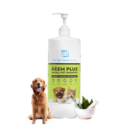 Pil Neem Plus Herbal Pet Shampoo 1000ml | Puppy Safe | Anti-Fungal, Anti-Ticks and Fleas, Antibacterial, Antiseptic & pH Balanced Dog Shampoo | Regular use Coat Cleansing Shampoo for Pets - Image 2