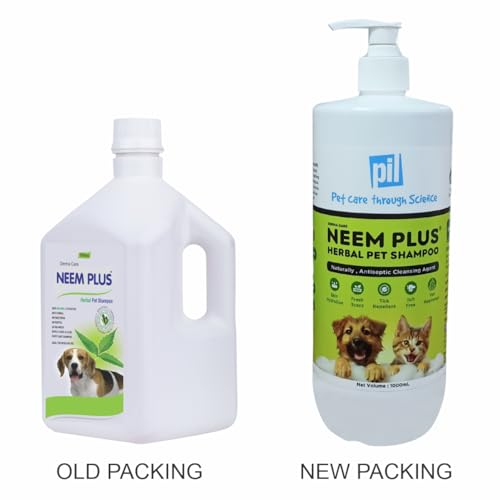 Pil Neem Plus Herbal Pet Shampoo 1000ml | Puppy Safe | Anti-Fungal, Anti-Ticks and Fleas, Antibacterial, Antiseptic & pH Balanced Dog Shampoo | Regular use Coat Cleansing Shampoo for Pets - Image 3