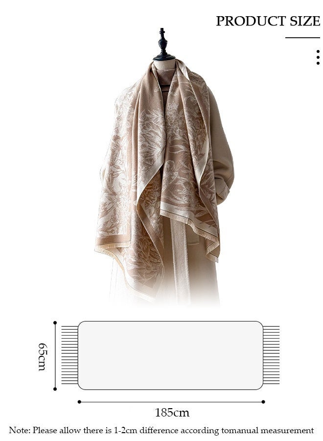 DUNISO Women's Shawl Wraps Open Front Poncho Sweater Cape, Air-Conditioned Room Shawls,Imitation Cashmere Shawl with Tassel, Double-sided Printed Scarf, Fashion Scarves Scarf, Shawl Cape Outerwear for Autumn and Winter - Image 3