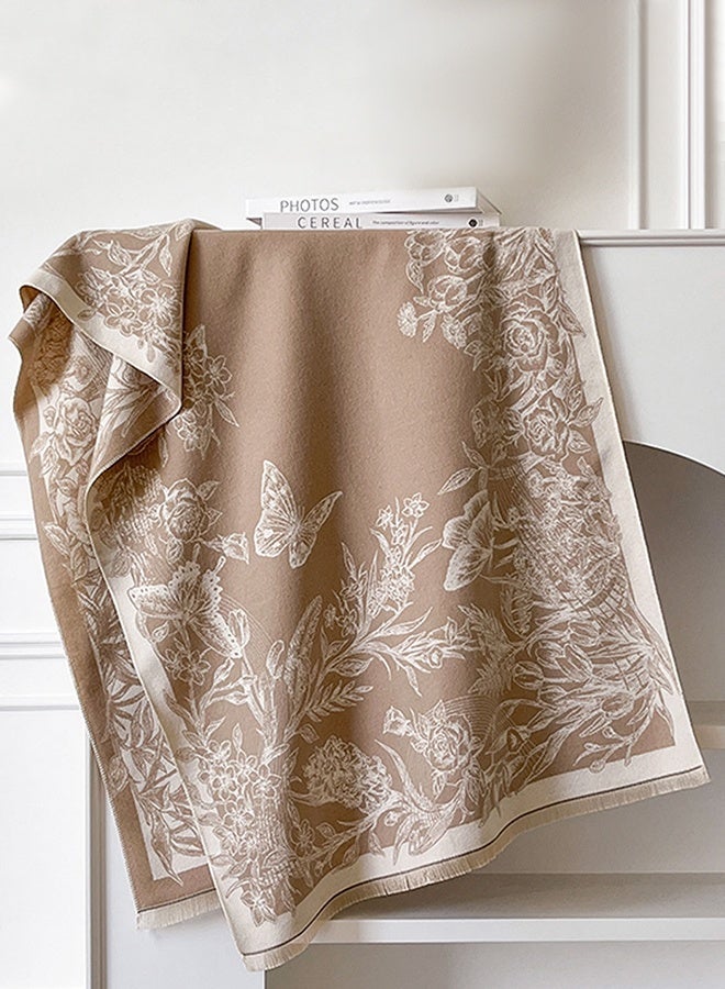 DUNISO Women's Shawl Wraps Open Front Poncho Sweater Cape, Air-Conditioned Room Shawls,Imitation Cashmere Shawl with Tassel, Double-sided Printed Scarf, Fashion Scarves Scarf, Shawl Cape Outerwear for Autumn and Winter - Image 5