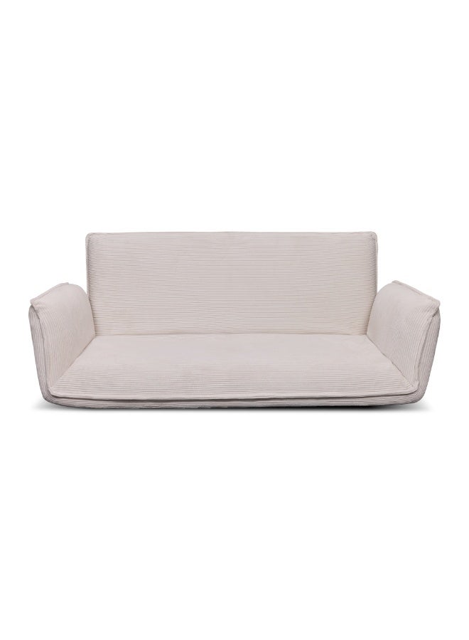 Rotai Mesa Adjustable Comfy Lazy Floor Sofa | Compact Loveseat with Adjustable Back & Arms, Corduroy Fabric, Floor Seating Sofa for Small Living Spaces. (WHITE) - Image 2