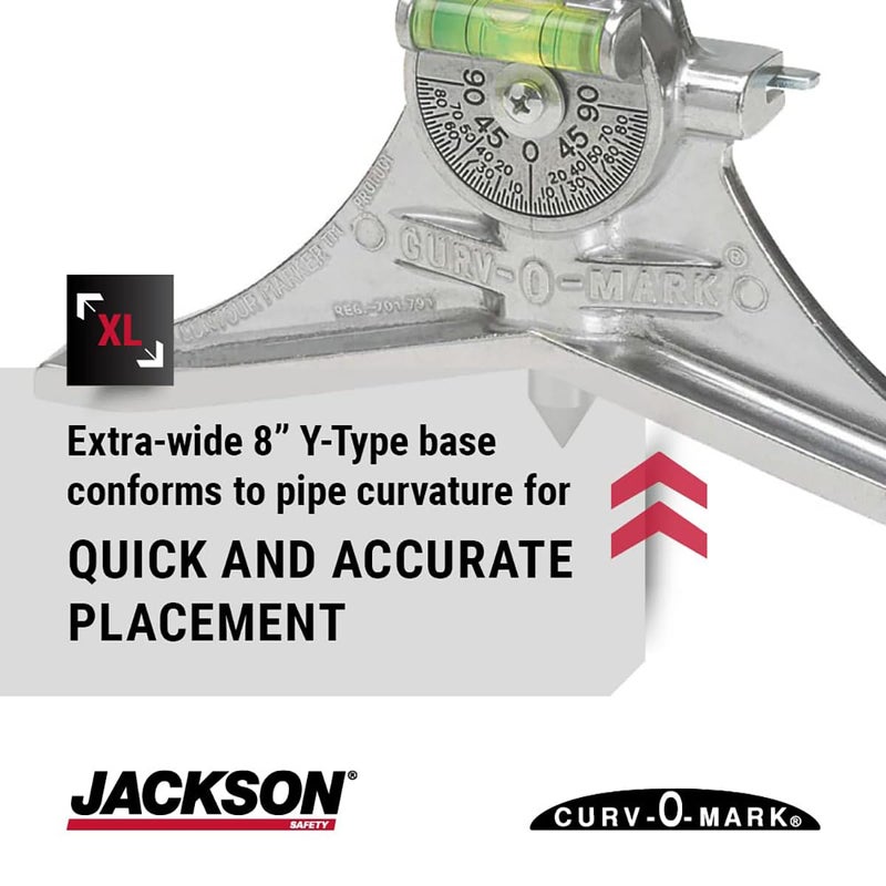 Jackson Safety أداة تحديد مركز الأنابيب - رأس Y قياسي 8 بوصة يقيس الأنابيب 1 بوصة وما فوق - كيرف-أو-مارك جامبو 7 - Image 4