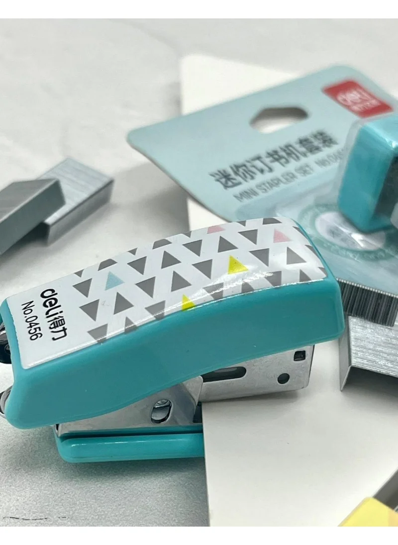 Kağıt Gemi Dükkan Paper Ship Shop Mini Triangle Patterned Blue Stapler