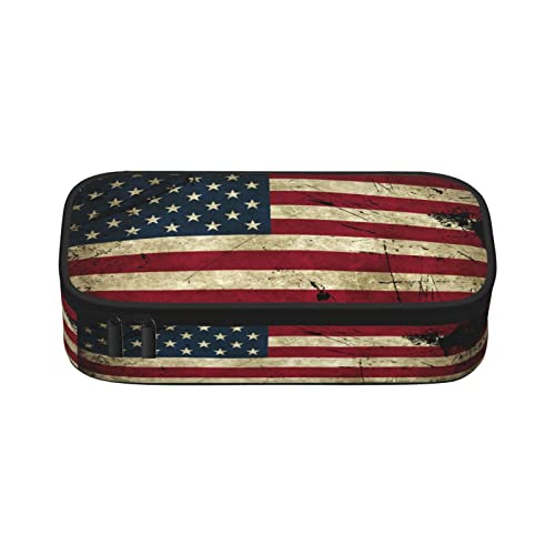 PAUSEBOLL American flag Pencil Case for Girls and Kids Cute Pen Box Pouch Large pencil bag with Double Zipper, Portable Pencil Pouch for School Office Supplies - Image 2