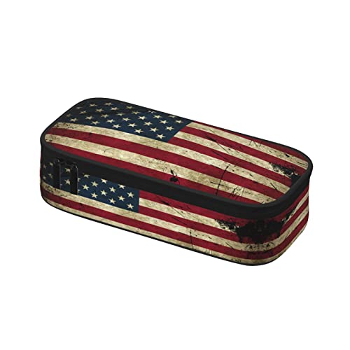 PAUSEBOLL American flag Pencil Case for Girls and Kids Cute Pen Box Pouch Large pencil bag with Double Zipper, Portable Pencil Pouch for School Office Supplies - Image 3