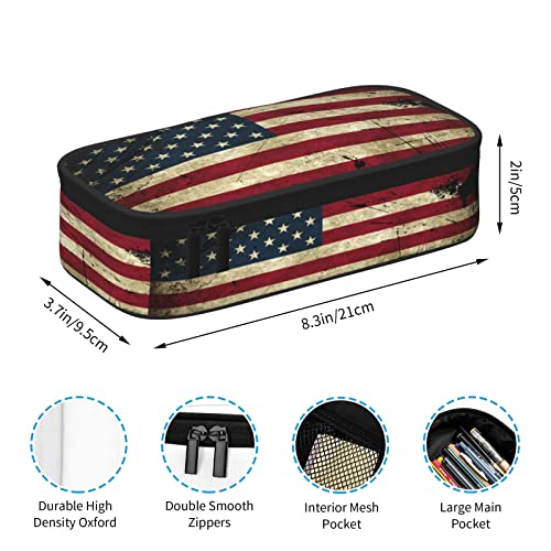 PAUSEBOLL American flag Pencil Case for Girls and Kids Cute Pen Box Pouch Large pencil bag with Double Zipper, Portable Pencil Pouch for School Office Supplies - Image 5