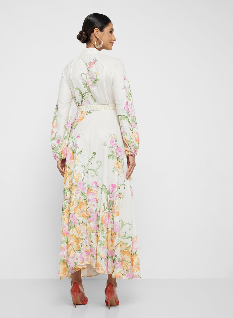 خزانة فستان ماكسي بطبعة الزهور - Image 2