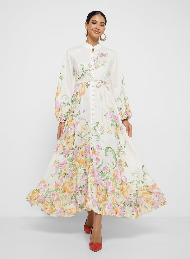 خزانة فستان ماكسي بطبعة الزهور - Image 1