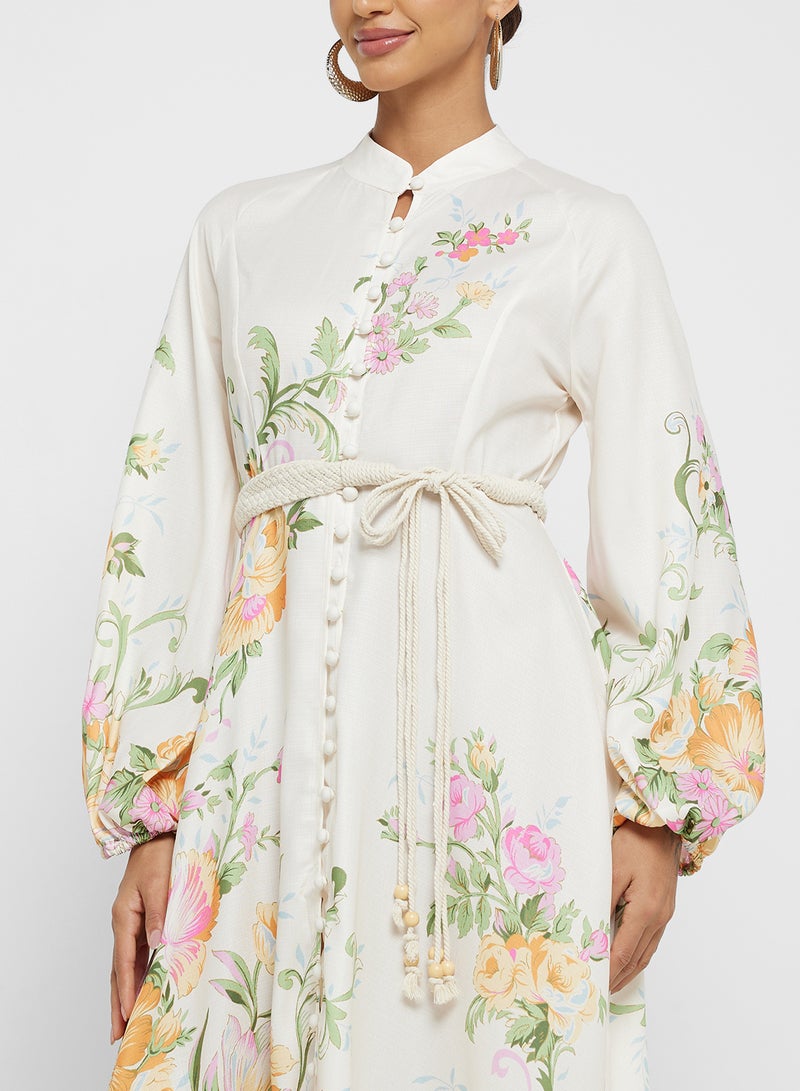 خزانة فستان ماكسي بطبعة الزهور - Image 3