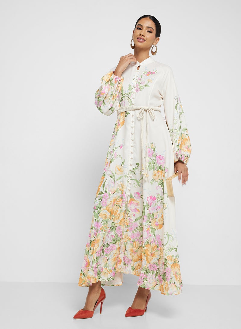 خزانة فستان ماكسي بطبعة الزهور - Image 4