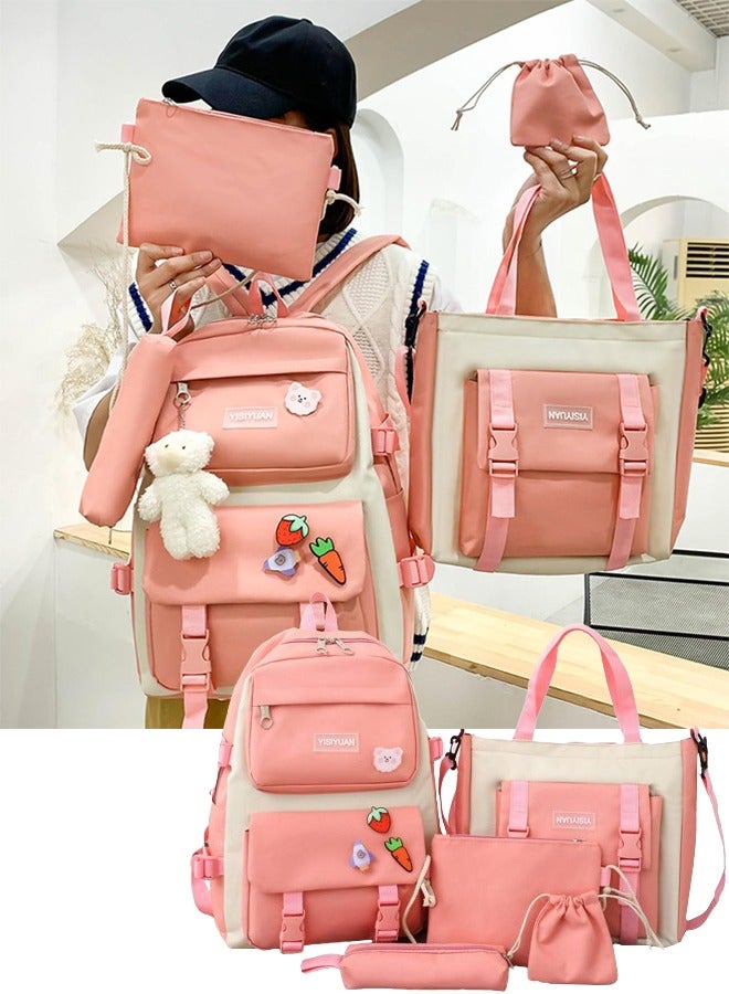 TAPIT Kids Backpacks 5 pcs Backpack Set School Bag Kids' Book bag Casual pack Travel Backpack include Shoulder Bag Handbag Drawstring&Pencil Bag for Boys or Girls  - Image 1