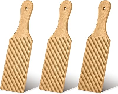 Newtay Newtay 3 Pcs Gnocchi Boards and Wooden Butter Paddles for Rolling Dough 9.1 x 2.8 in Gnocchi Paddle Pasta Making Tools  - Image 1