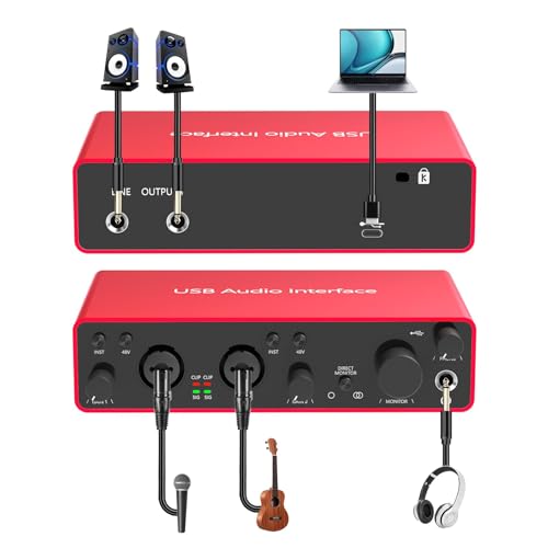 OseTub USB Audio Interface, 24Bit/192kHz Studio Recording, 48V Phantom Power, Zero-Latency Monitoring – Compatible with Mac/PC, DAWs, Ideal for Music Production, Podcasting & Voice Over - Image 4