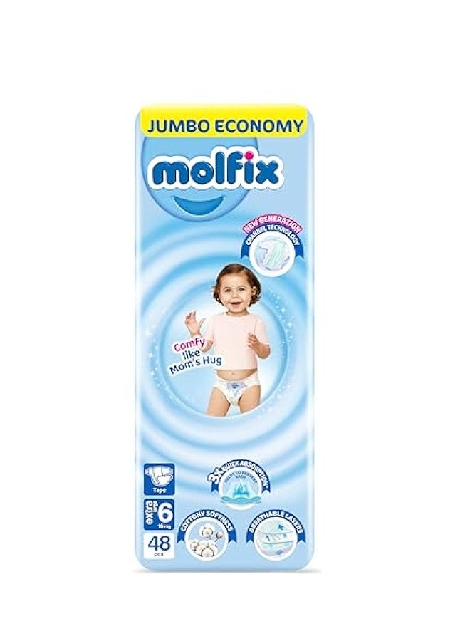 Molfix Extra Large Diapers Jumbo Economy Pack Size 6 16 Plus Kgs 48 Count - Image 1