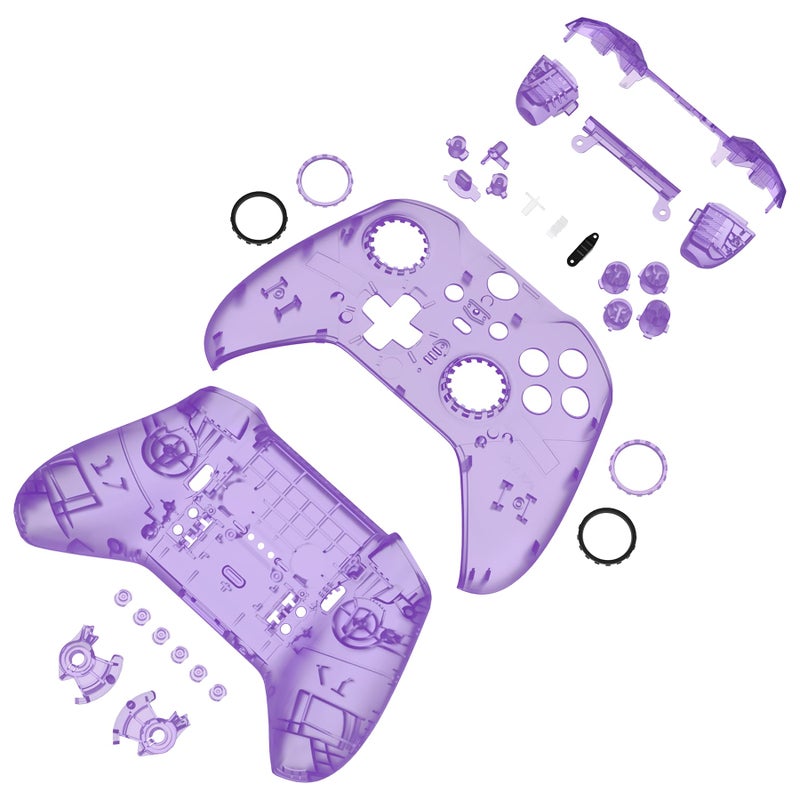 eXtremeRate Full Set Shell Buttons for Xbox One Elite Series 2 Controller, Clear Atomic Purple Replacement Faceplate Back Plate Bottom Shell Case with Buttons for Xbox Elite Series 2 Core Controller - Image 4
