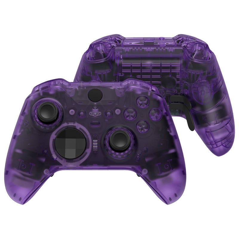 eXtremeRate Full Set Shell Buttons for Xbox One Elite Series 2 Controller, Clear Atomic Purple Replacement Faceplate Back Plate Bottom Shell Case with Buttons for Xbox Elite Series 2 Core Controller - Image 1