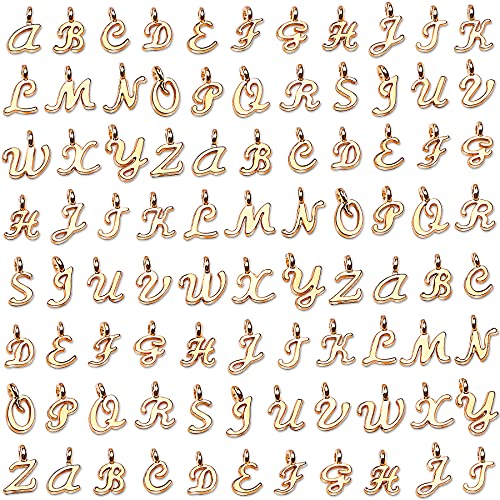 SANNIX 156Pcs6 Sets Gold Letter Charms with 200Pcs Open Jump Rings for Jewelry Making Alphabet AZ Pendants for DIY Bracelet Necklace Craft Projects - Image 1