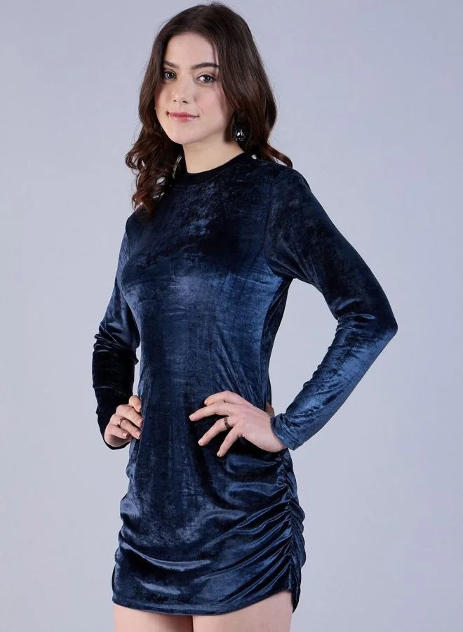 Freehand  Women Regular Fit Solid Round Neck Long Sleeve Bodycon Dress for Women | Best Price UAE