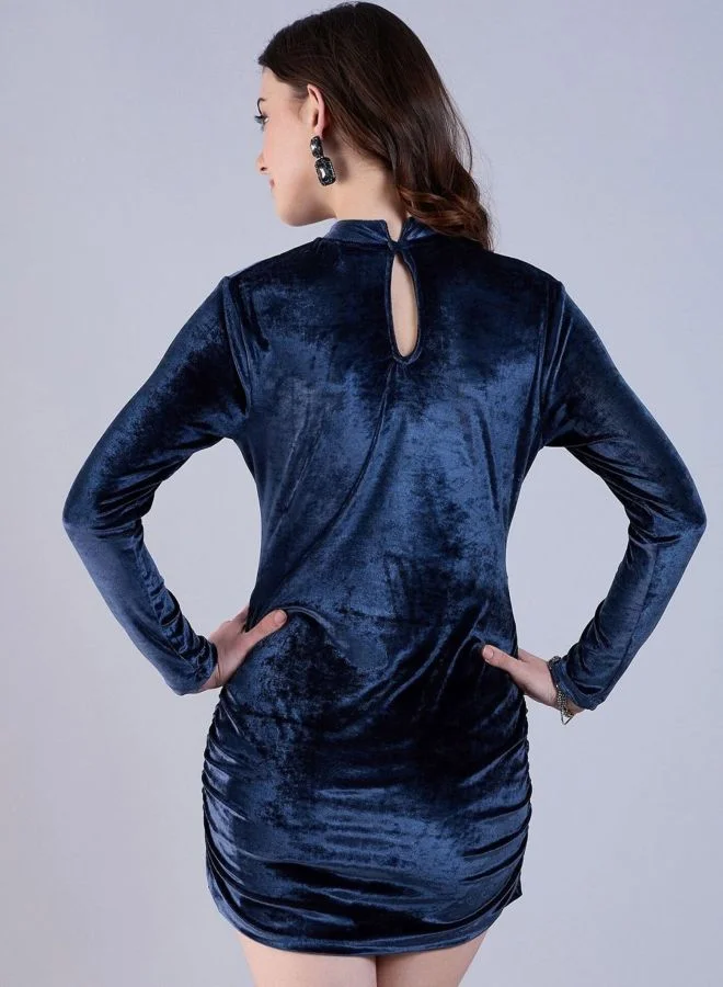 Freehand  Women Regular Fit Solid Round Neck Long Sleeve Bodycon Dress for Women | Best Price UAE