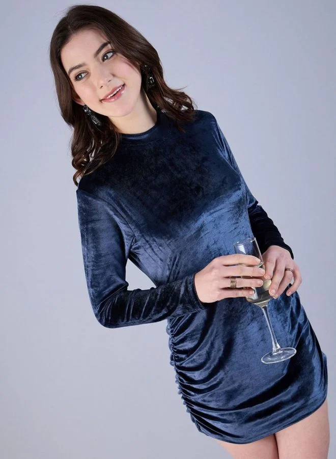 Freehand  Women Regular Fit Solid Round Neck Long Sleeve Bodycon Dress for Women | Best Price UAE