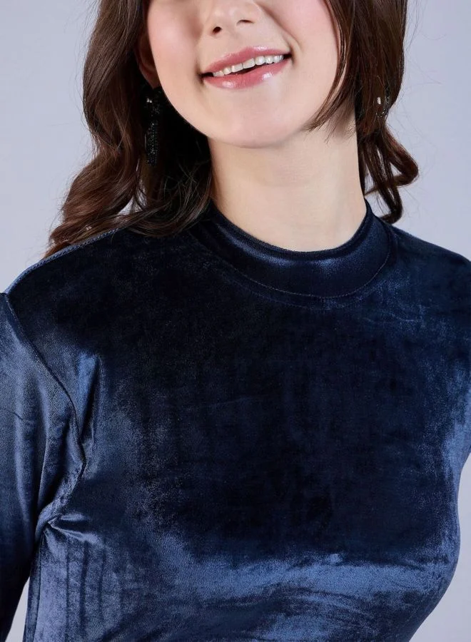 Freehand  Women Regular Fit Solid Round Neck Long Sleeve Bodycon Dress for Women | Best Price UAE