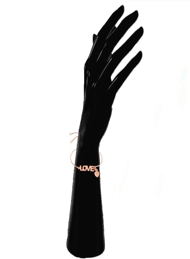 Mahi Rose Gold Plated Eternal Love Adjustable Bracelet with artificial beads for girls and women BR1100407Z - Image 2