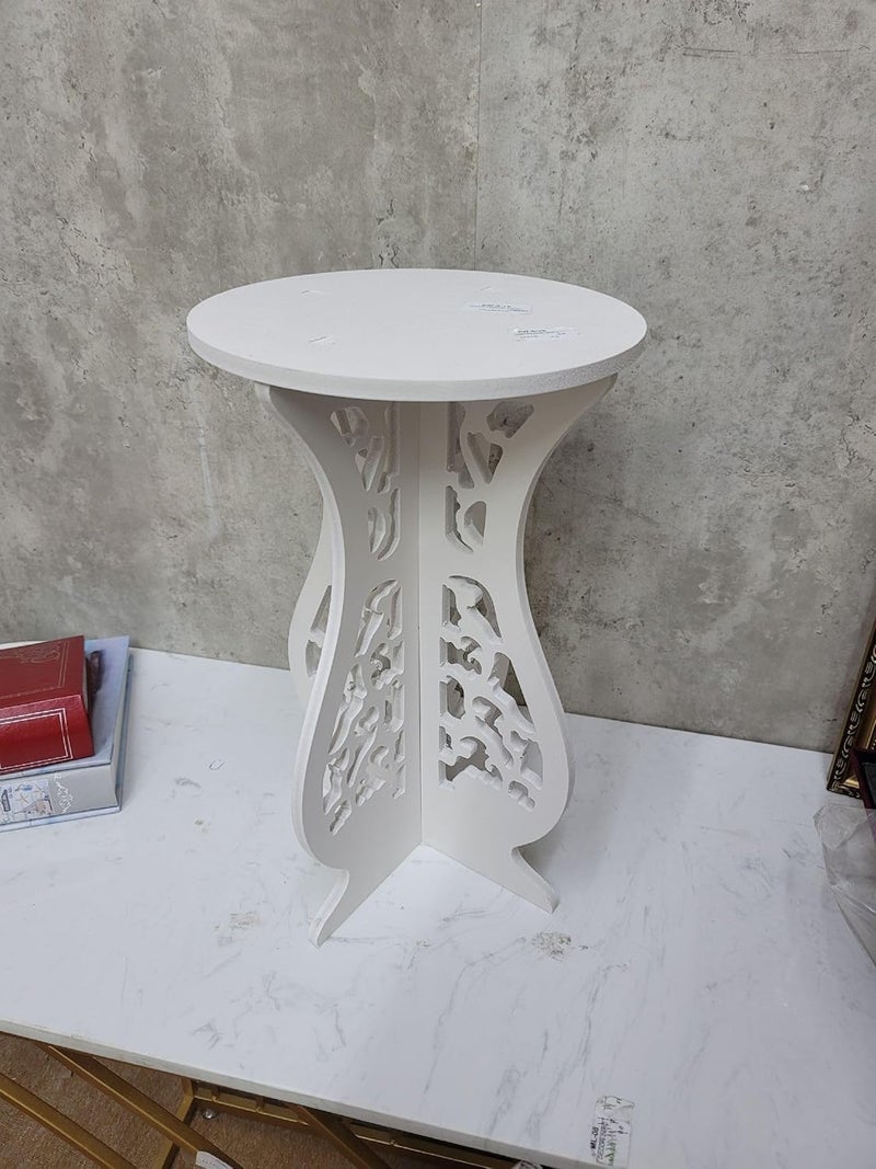 Fitto Compact White Round Table Desk (24x50cm) – Office, Study, and Living Room Table - Image 2