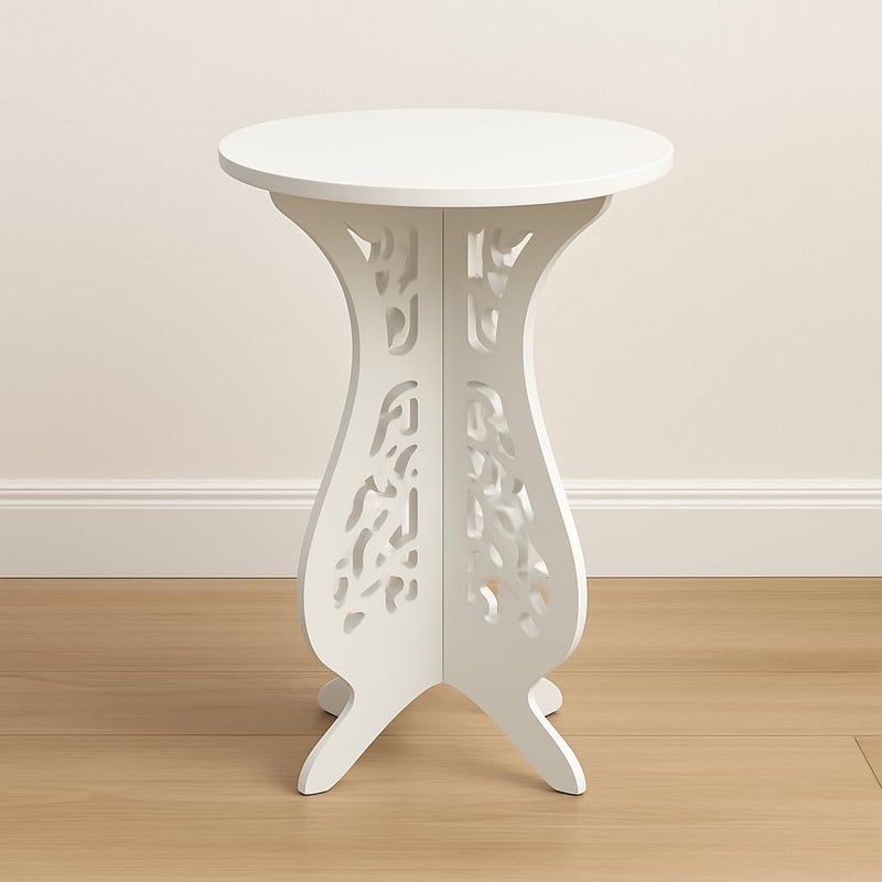 Fitto Compact White Round Table Desk (24x50cm) – Office, Study, and Living Room Table - Image 4