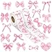 A1diee Pink Coquette Bow Sticker Watercolor Decor Vintage Waterproof Bow Aesthetic for Girls Scrapbook Crafts Laptop Party Favors Windows Water Bottle Decoration1000Pcs in 2 Rolls with 16 Patterns - Image 3