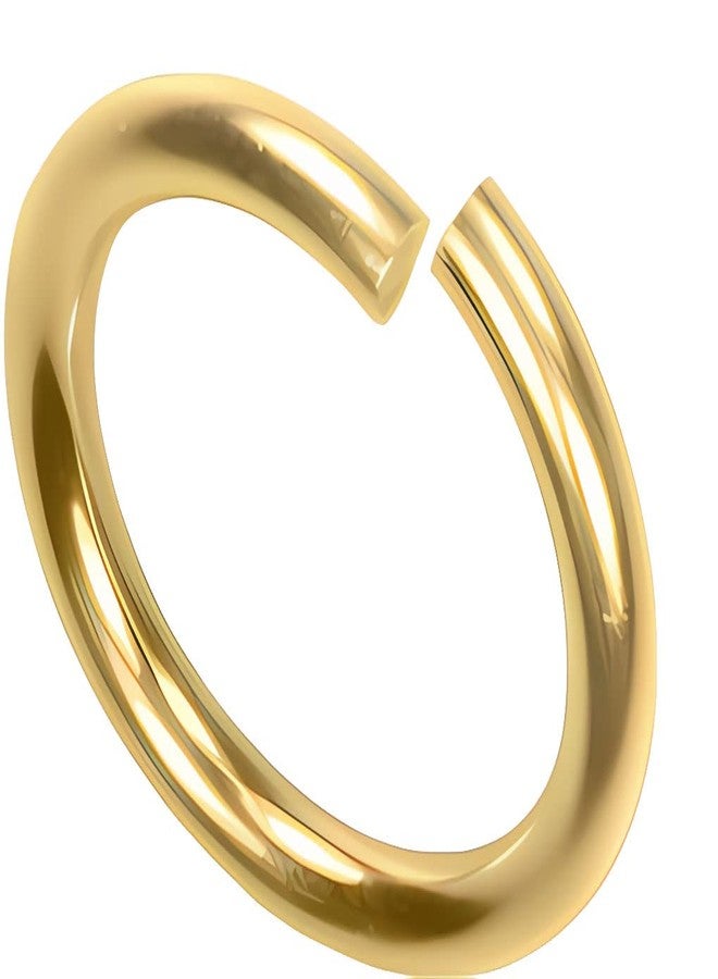 uGems 7.3mm 14K Gold Jump Lock Ring - 19 Gauge Solid Yellow Gold with Secure Click & Lock Mechanism for Jewelry Making, Qty (1 Piece) - SKU: 14407-19ga-7.3mm - Image 1