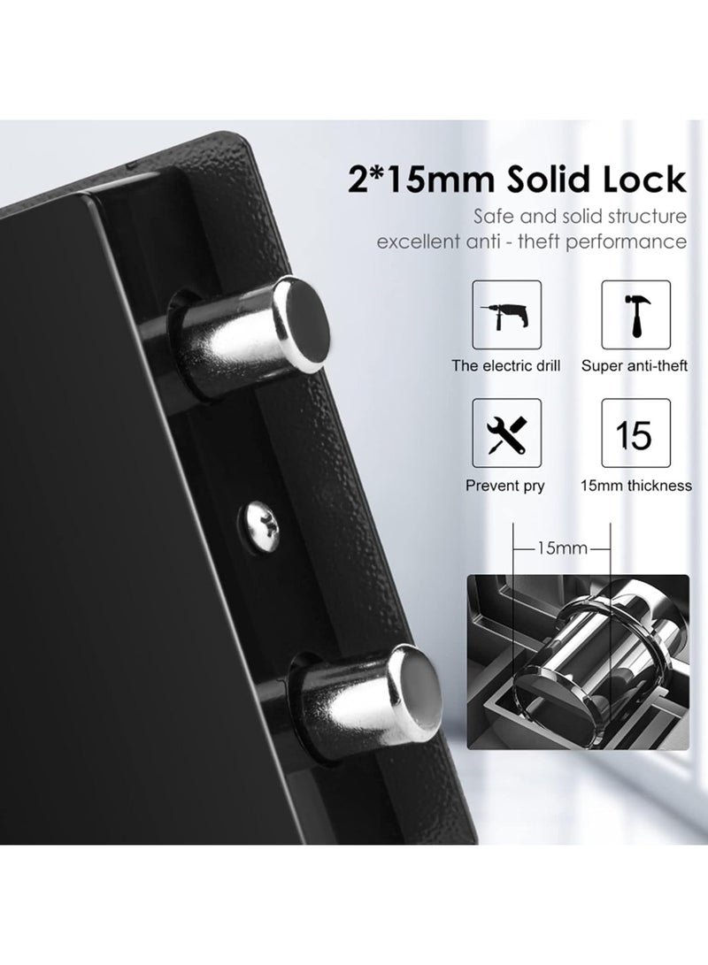 Small Money Safe Box with Keypad  Keys, Money Lock Boxes, Electronic Personal Security Safe Hidden Lock Box, Safety Boxes Steel Alloy for Home Office Hotel Rooms Business Jewelry Cash - Image 4