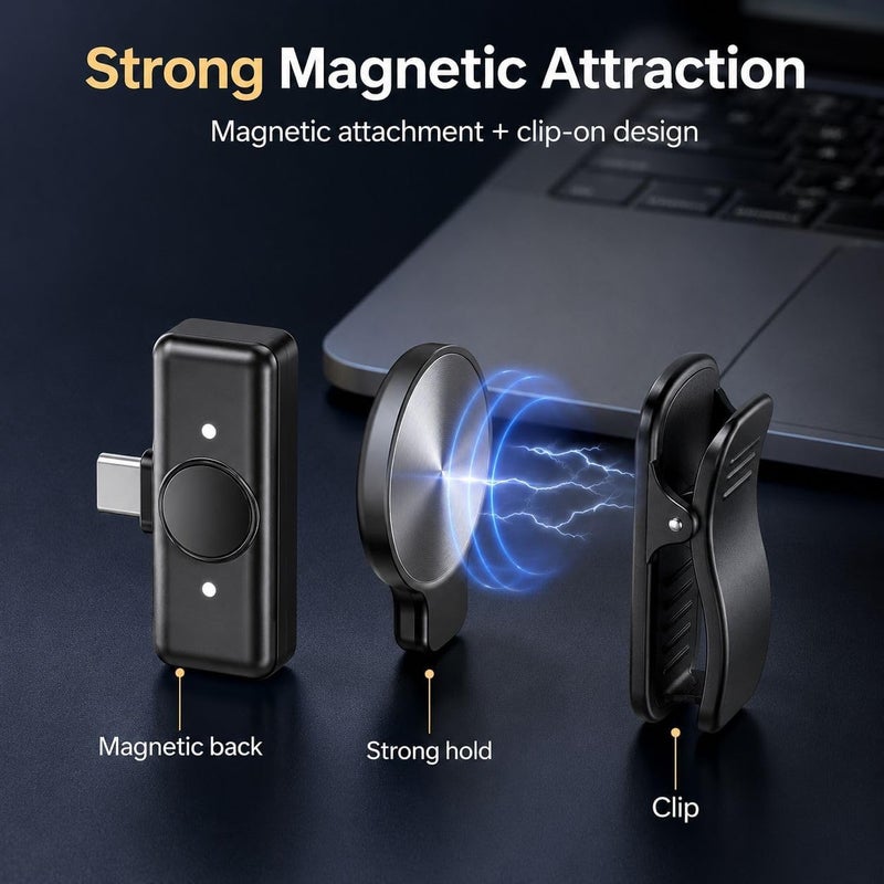 Dual Wireless Microphone Noise Isolating Clip Compatible with Android and iPhone (Model M2) for TikTok YouTube Video Recording and Live Streaming) - Image 5