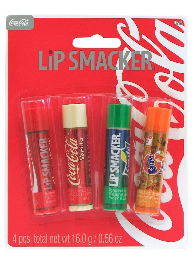 Lip Smacker Coca Cola Lip Balm Flavor Set Classic Coca Cola Vanilla Coke Sprite Orange Fanta - Image 1