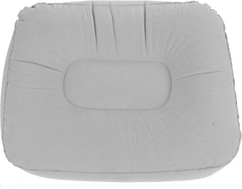 Garneck 2 Pcs Inflatable Foot Rest Pillow, PVC Flocking Travel Foot Cushion with Adjustable Air Pressure, Multi-use Stool for Outdoor, Airplane, Car - Image 1