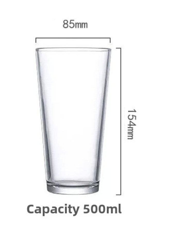 American Pint Cup Fine Brewed Beer Cup Glass Water Cup Flat Light Cup V-shaped Cup Gift Printable LOGO-Color:85154- 500ml-Capacity:Transparent - Image 1