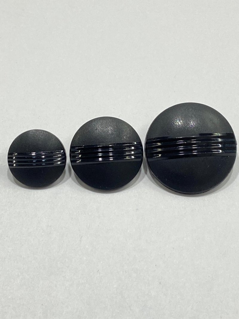 Karan Tuhafiye Karan Haberdashery Cardigan and Vest Button / Matte Shiny Striped / Black 6 Piece Set M008 - Image 2