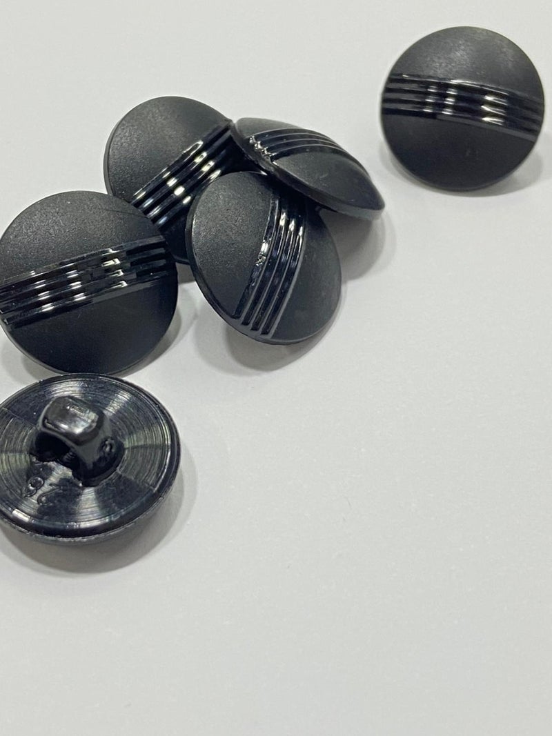 Karan Tuhafiye Karan Haberdashery Cardigan and Vest Button / Matte Shiny Striped / Black 6 Piece Set M008 - Image 3