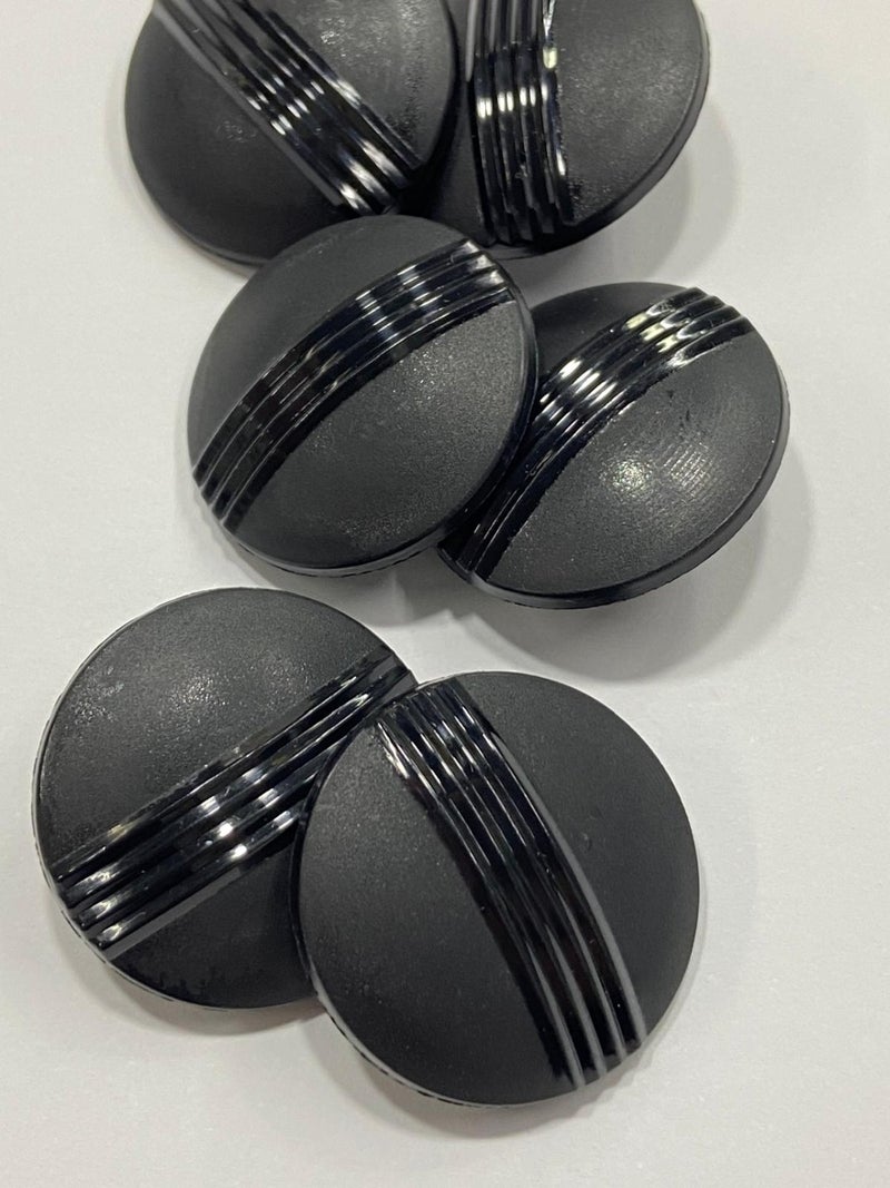 Karan Tuhafiye Karan Haberdashery Cardigan and Vest Button / Matte Shiny Striped / Black 6 Piece Set M008 - Image 4