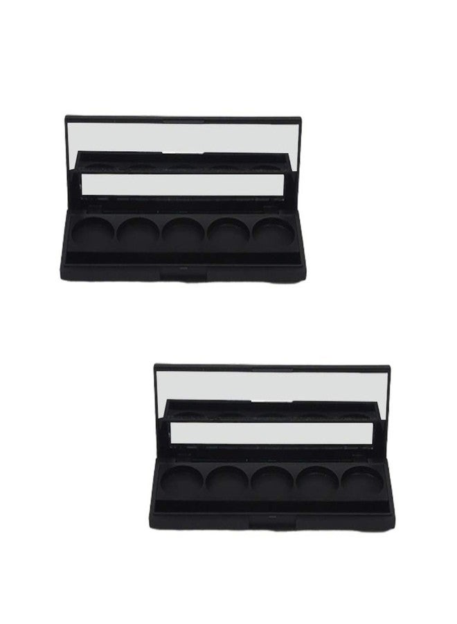 Beaupretty Makeup Palettes Makeup Palettes 2Pcs Empty Magnetic Eyeshadow 5 Colors with Mirror Make Up Container Cosmetics Organizer for Travel Women Trip Black Black Eyeshadow Black Eyeshadow - Image 1