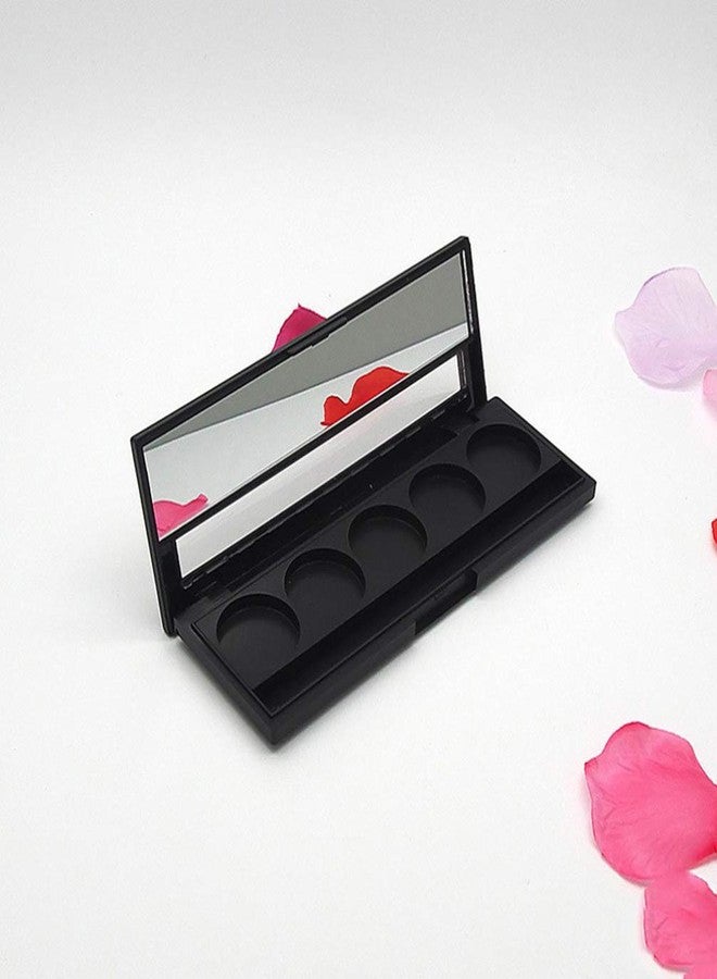 Beaupretty Makeup Palettes Makeup Palettes 2Pcs Empty Magnetic Eyeshadow 5 Colors with Mirror Make Up Container Cosmetics Organizer for Travel Women Trip Black Black Eyeshadow Black Eyeshadow - Image 4