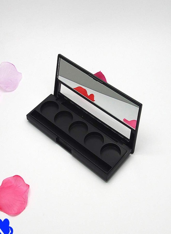 Beaupretty Makeup Palettes Makeup Palettes 2Pcs Empty Magnetic Eyeshadow 5 Colors with Mirror Make Up Container Cosmetics Organizer for Travel Women Trip Black Black Eyeshadow Black Eyeshadow - Image 3